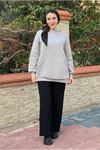 26K4433 - KOYU GRİ - KANGURU CEP ÜÇİPLİK SWEAT