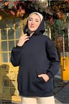 26K4433 - LACİVERT  - KANGURU CEP ÜÇİPLİK SWEAT