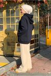 26K4433 - LACİVERT  - KANGURU CEP ÜÇİPLİK SWEAT