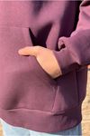 26K4433 - MOR - KANGURU CEP ÜÇİPLİK SWEAT
