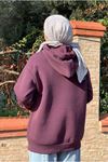 26K4433 - MOR - KANGURU CEP ÜÇİPLİK SWEAT