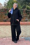 26K4433 - SİYAH - KANGURU CEP ÜÇİPLİK SWEAT