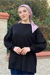26K4419 - SİYAH - OVERSIZE MELANJLI TUNİK 