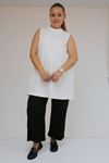 58509 Büyük Beden Uzun Modal İçlik - Ekru