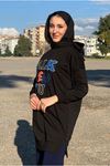 26K4352 - SİYAH - TALK NAKIŞLI SWEAT