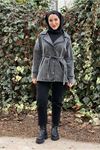 26K5341 - ANTRASİT - KEMERLİ KOT BLAZER CEKET