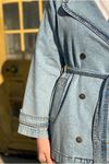 26K5341 -  AÇIK MAVİ - KEMERLİ KOT BLAZER CEKET