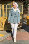 26K5341 -  AÇIK MAVİ - KEMERLİ KOT BLAZER CEKET