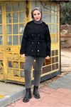 26K5341 - SİYAH  - KEMERLİ KOT BLAZER CEKET