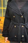 26K5341 - SİYAH  - KEMERLİ KOT BLAZER CEKET