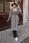 26K5326 - ANTRASİT - GABARDİN UZUN TRENCH  KOT