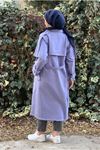 26K5326 - LİLA - GABARDİN UZUN TRENCH  KOT