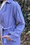 26K5326 - LİLA - GABARDİN UZUN TRENCH  KOT