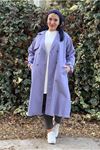 26K5326 - LİLA - GABARDİN UZUN TRENCH  KOT