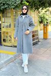 26K5352 - GRİ -  REGLAN KOL TRENCH KOT 