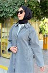 26K5352 - GRİ -  REGLAN KOL TRENCH KOT 