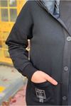 26K5314 - SİYAH - KAPÜŞONLU TAMBOY DÜĞMELİ KAP