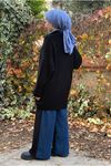 26K5322 - SİYAH - KOT DETAY TRİKO CEKET 