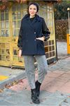 26K5321 - LACİVERT -  SIRT BASKI BLAZER CEKET