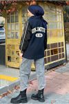 26K5321 - LACİVERT -  SIRT BASKI BLAZER CEKET