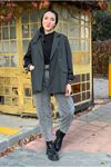 26K5321 - ANTRASİT-  SIRT BASKI BLAZER CEKET
