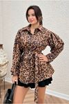 26K5206 - TABA - LEOPAR DESENLİ SUET CEKET