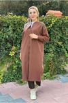 26K5279 - KAHVE - DERİ DETAYLI İKİİPLİK KAP