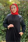 26K5279 - SİYAH - DERİ DETAYLI İKİİPLİK KAP
