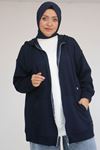 43072 Büyük Beden Waterport Biyeli Modal Ceket - Lacivert