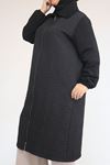 26K53042 - SİYAH -  Büyük Beden Kolları Lastikli Modal-Kapitone Kap