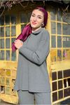 26K2233 - GRİ YARI FERMUARLI FİTİLLİ TAKIM
