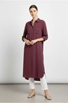 26Y7068 - BORDO -  UZUN BASİC GÖMLEK