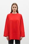 26Y7078 - KIRMIZI - BASİC YIRTMAÇLI TUNİK