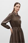 26Y7424 - KAHVE - PARAŞÜT CEPLİ ELBİSE 