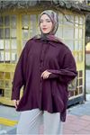 26Y7066 - BORDO - OVERSİZE GÖMLEK