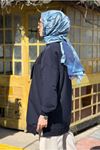 26Y7056 - LACİVERT - FERMUARLI CEP DETAY TUNİK
