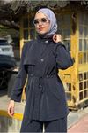 26Y6620 - LACİVERT - BELİ BÜZGÜLÜ HAKİM YAKA TAKIM