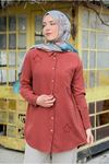26Y6505 - KİREMİT - YILDIZ TENCEL GÖMLEK