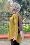 26Y7096 -  YAĞ YEŞİLİ - PÜSKÜL CEP DETAY MODAL GÖMLEK