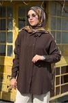 26Y7088 - KAHVE - BASİC TENCEL GÖMLEK 
