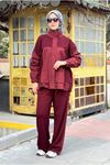 26Y6675 - BORDO - GARNİ DETAYLI BAĞCIKLI TAKIM