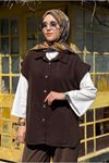 26Y7244 - KAHVE - TENCEL KOT YELEK