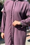 26Y7086 - LİLA -  UZUN PÜSKÜL DETAY MODAL GÖMLEK