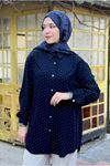 26Y6510 - LACİVERT - TAŞLI MODAL GÖMLEK