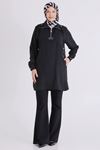 26YV23039 - SİYAH - Büyük Beden Tesettür Tunik