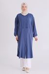 26YV2356 - İNDİGO - Büyük Beden Tesettür Tunik