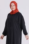 26YV2356 - SİYAH - Büyük Beden Tesettür Tunik 