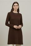 26Y6555 - KAHVE - PENYE UZUNKOL TUNİK