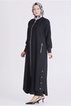 26YV2829 - SİYAH - Büyük Beden Tesettür Ferace