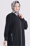26YV2829 - SİYAH - Büyük Beden Tesettür Ferace
